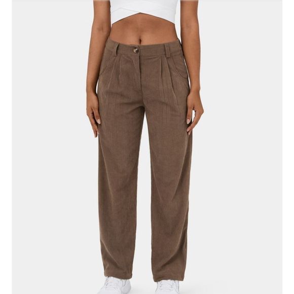 Halara Corduroy Casual Pants Cocoa Brown Size S - Picture 2 of 13